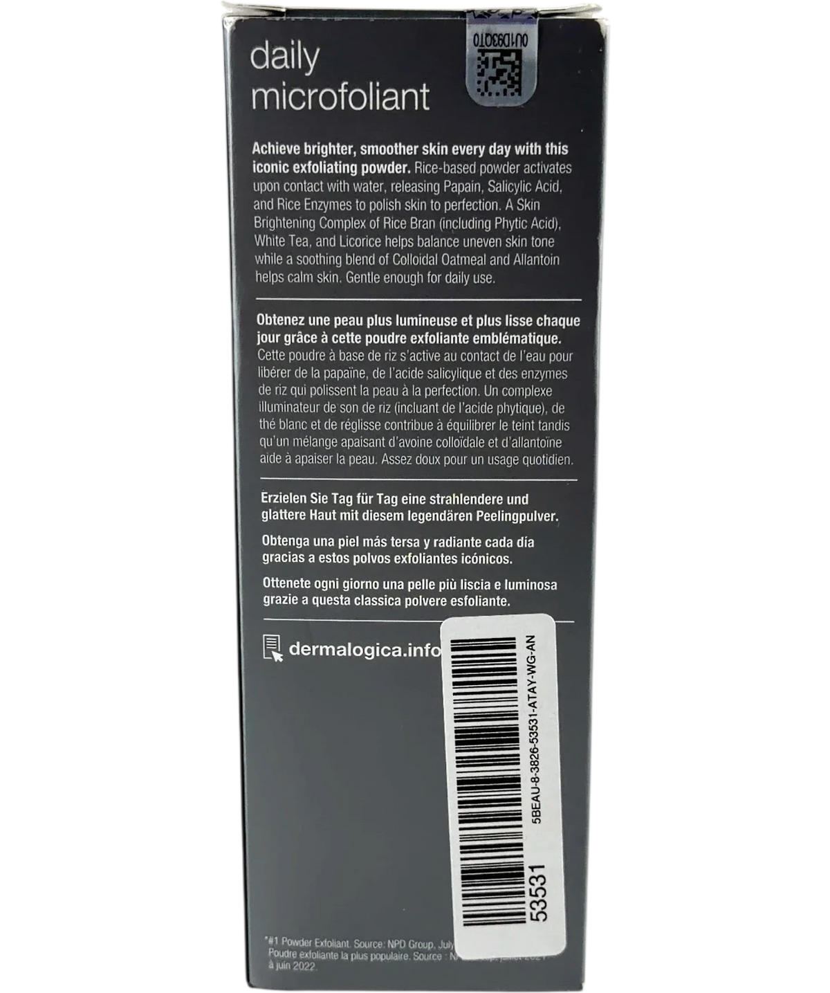 Dermalogica daily microfoliant, size 74g — back