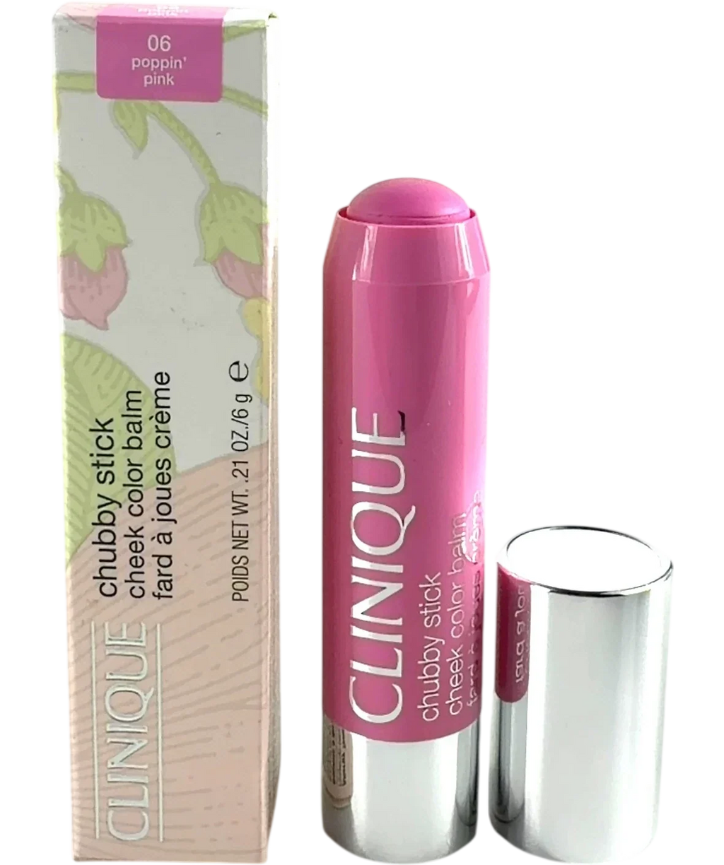 Clinique 06 poppin' pink Clinique Chubby Stick Cheek Colour Balm 06 Poppin' Pink 6g, size 6g — front