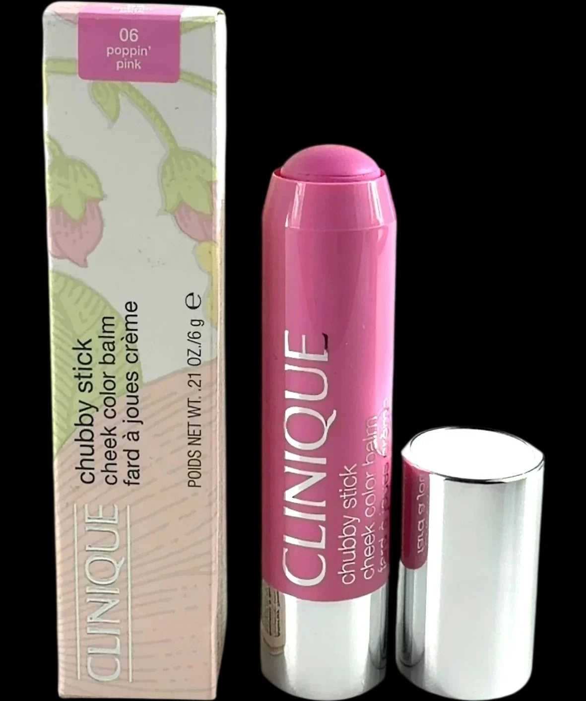 Clinique 06 poppin' pink Clinique Chubby Stick Cheek Colour Balm 06 Poppin' Pink 6g, size 6g — detail