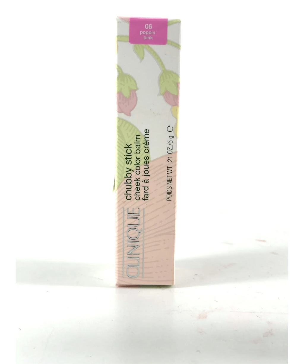 Clinique 06 poppin' pink Clinique Chubby Stick Cheek Colour Balm 06 Poppin' Pink 6g, size 6g — label