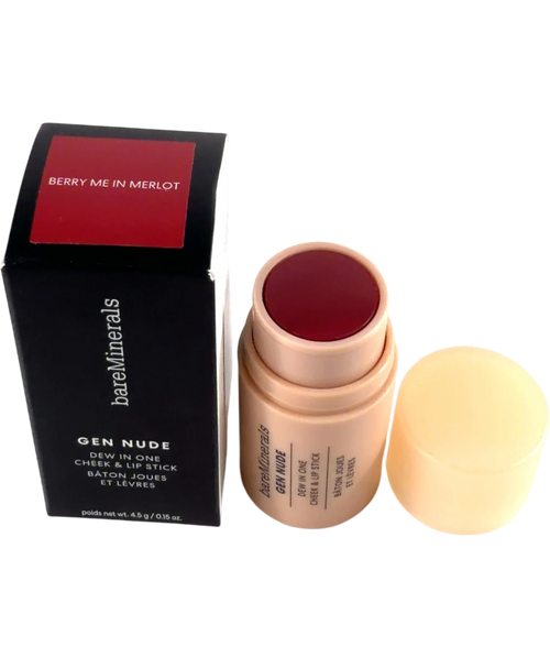 bareMinerals BERRY ME IN MERLOT GEN NUDE Dew in One Cheek & Lip Stick, size 4.5g — back