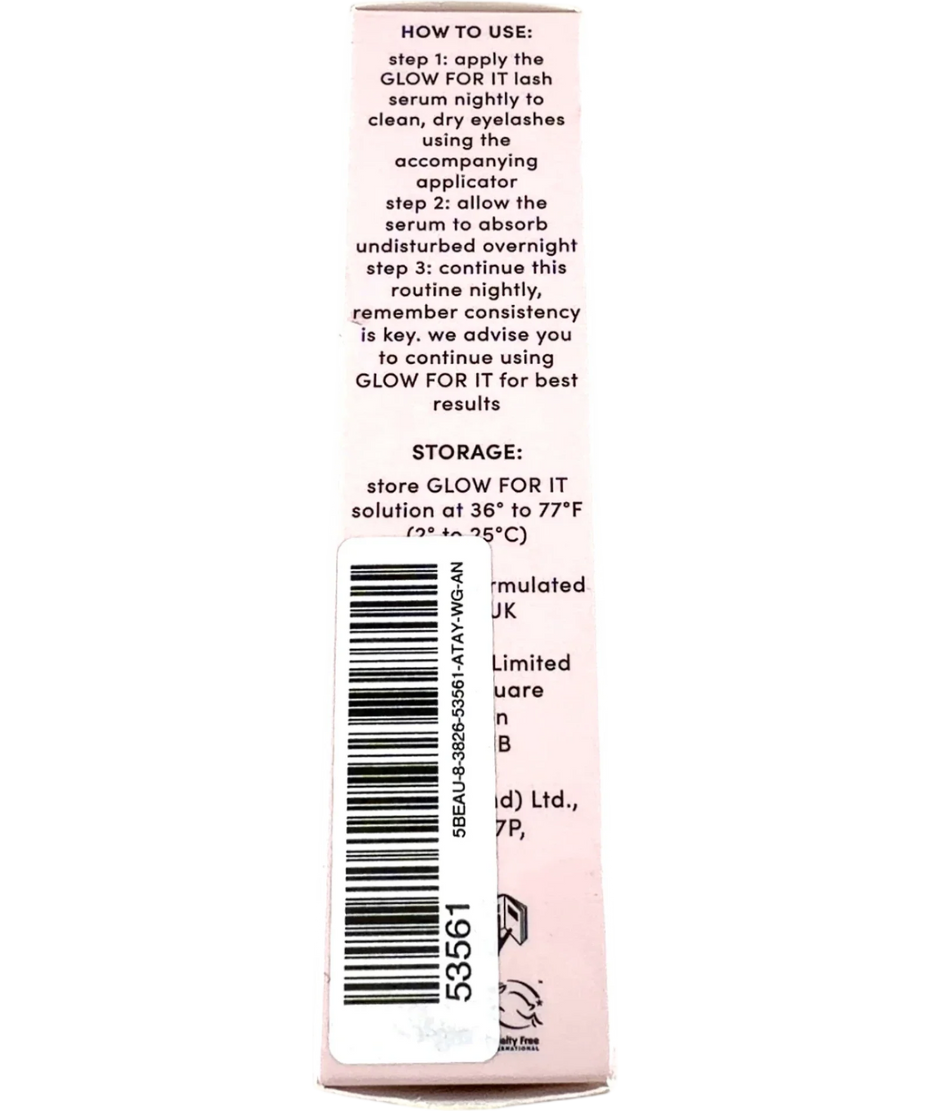 glow for it LASH SERUM, size 3ml — back