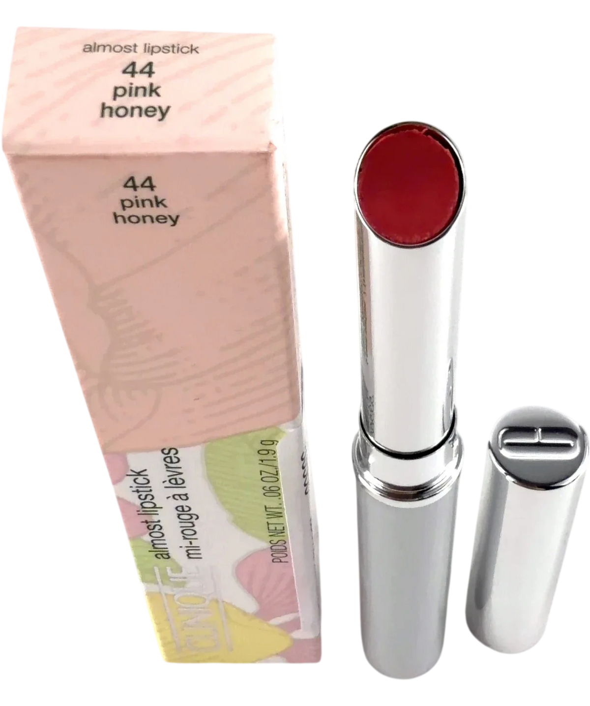 Clinique 44 pink honey Almost Lipstick, size 1.9g — back