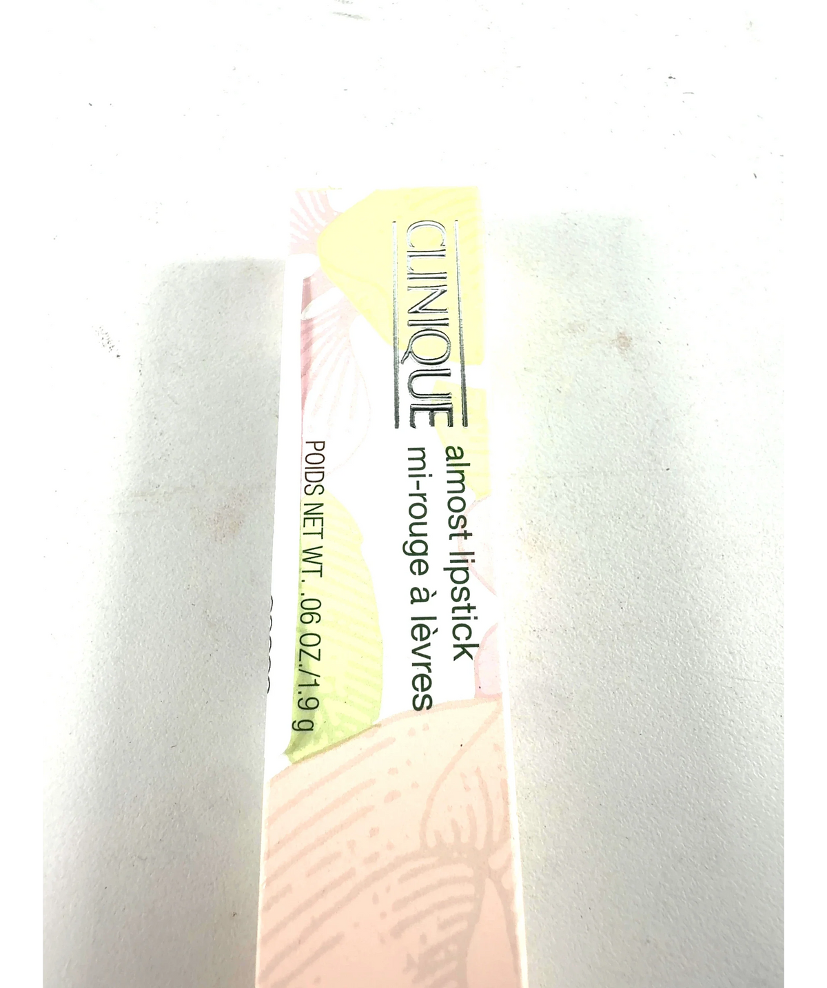 Clinique 44 pink honey Almost Lipstick, size 1.9g — label