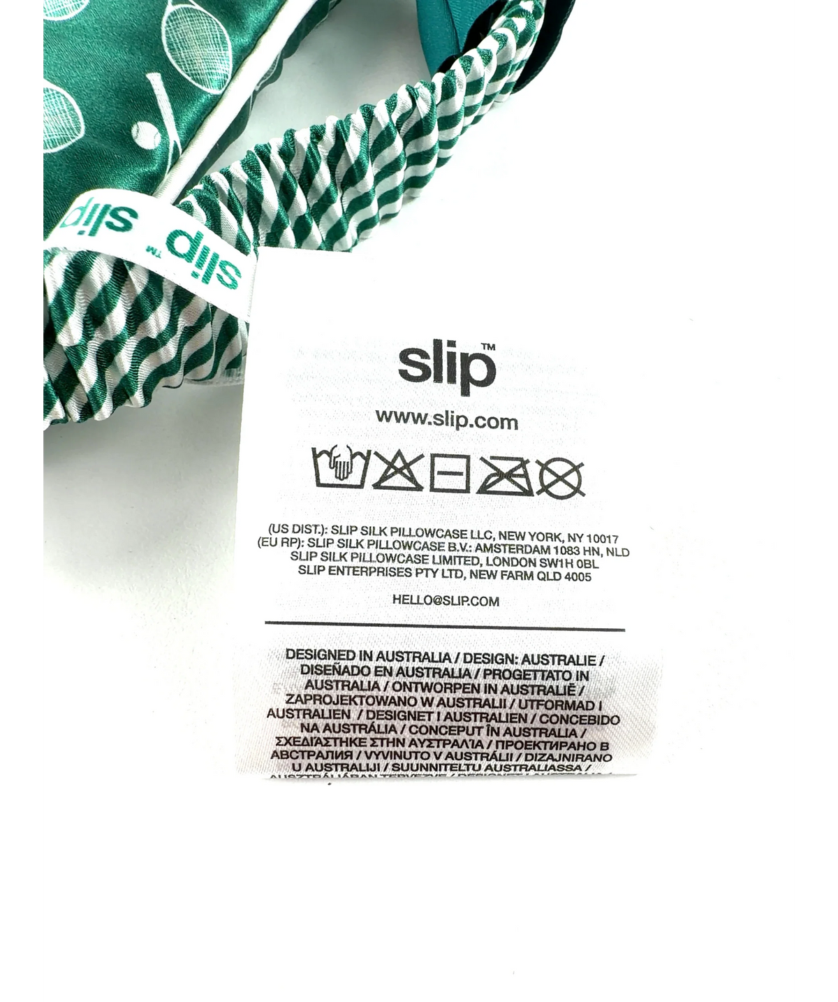 Slip green Sleep & Leisure Club Contour Sleep Mask — label