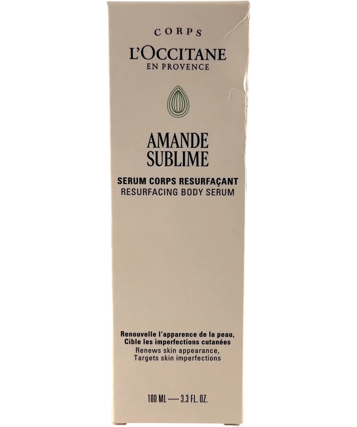 Loccitane Amande Sublime Resurfacing Body Serum, size 100ml — front