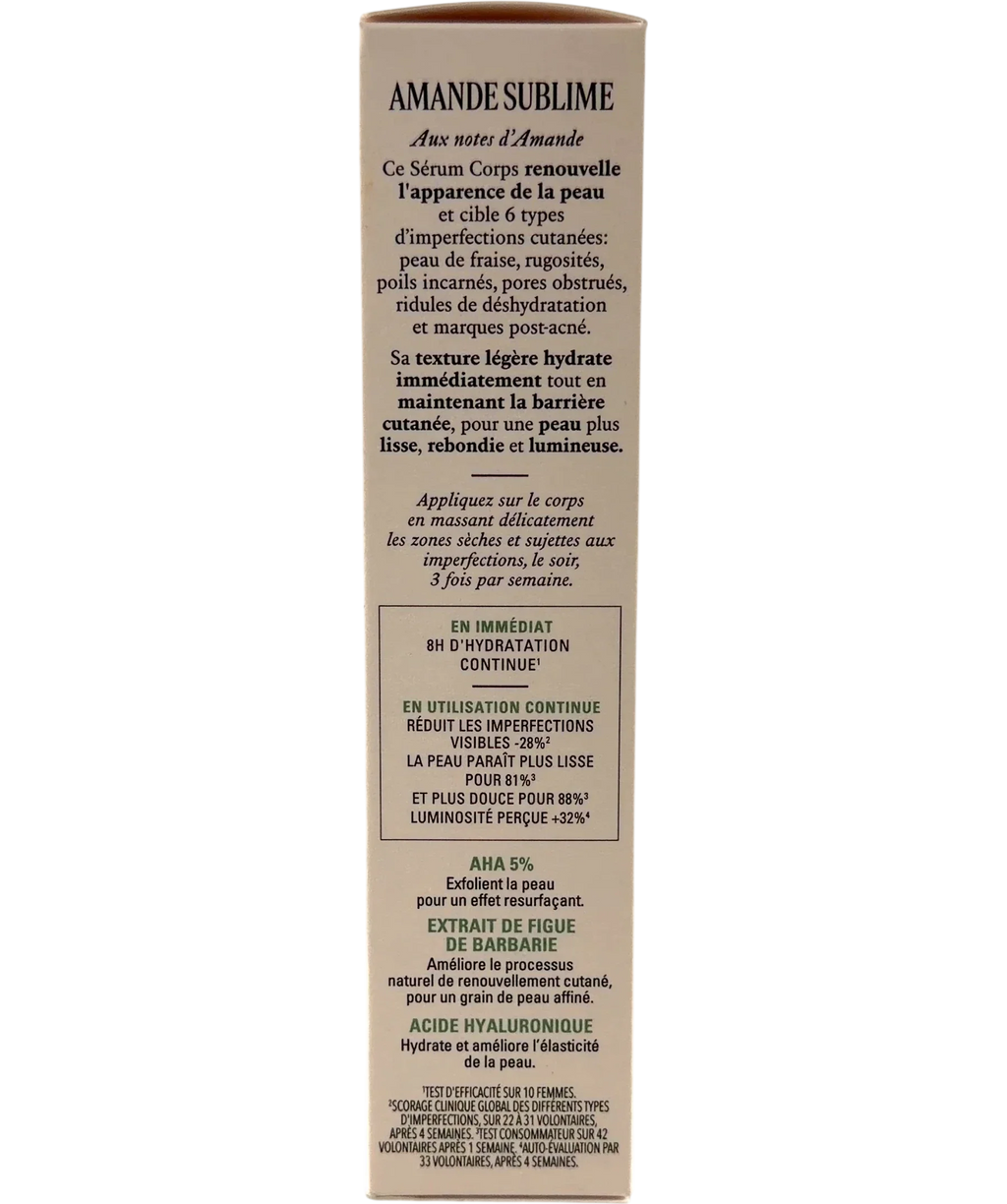 Loccitane Amande Sublime Resurfacing Body Serum, size 100ml — back