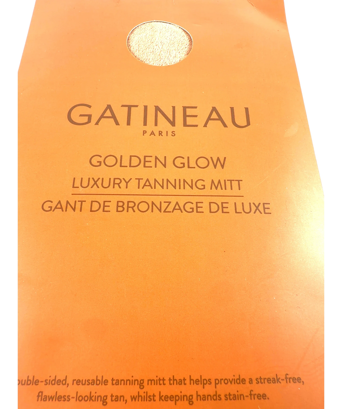 gatineau GOLDEN GLOW LUXURY TANNING MITT — label