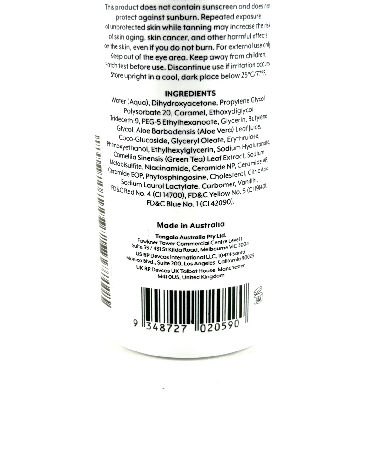 TANZEE ULTRA-DARK BARRIER REPAIR TANNING MOUSSE, size 200ml — fabric detail