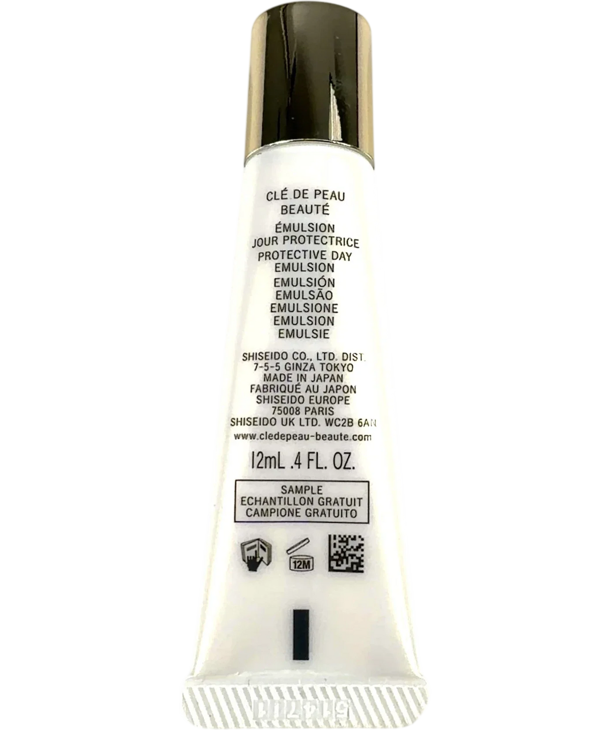 Clé de Peau Beauté Protective Day Emulsion, size 12ml — back