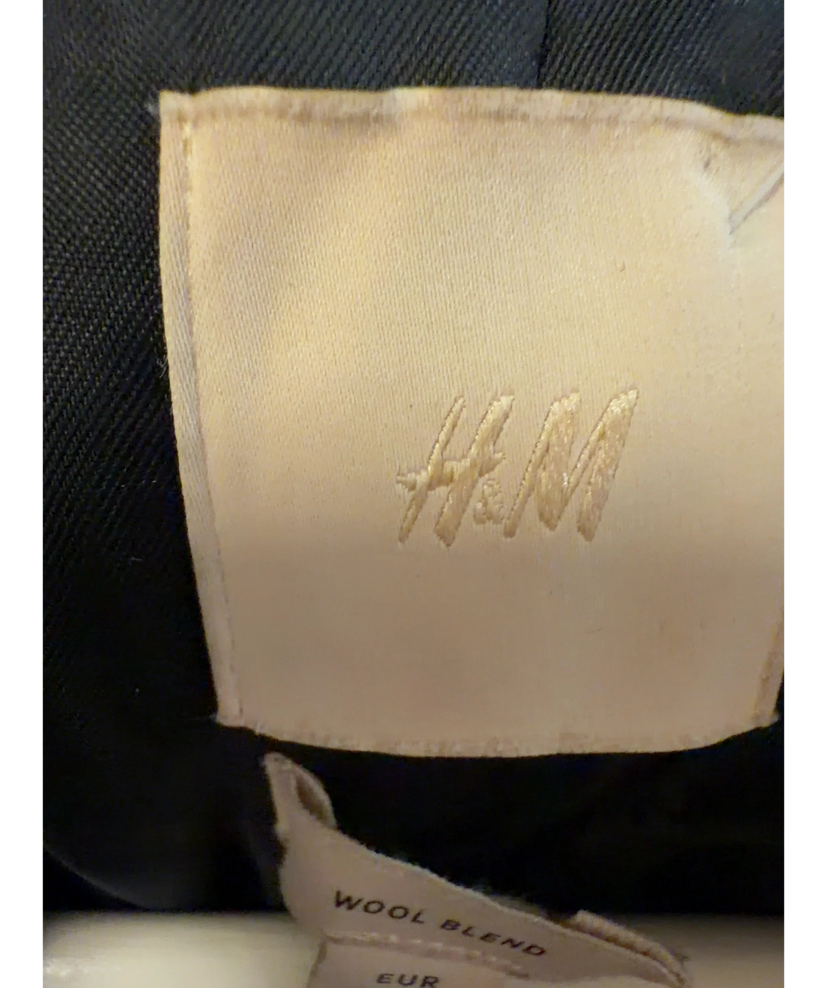 H&M Brown Oversized Wool-Blend Coat, size UK 10 — detail