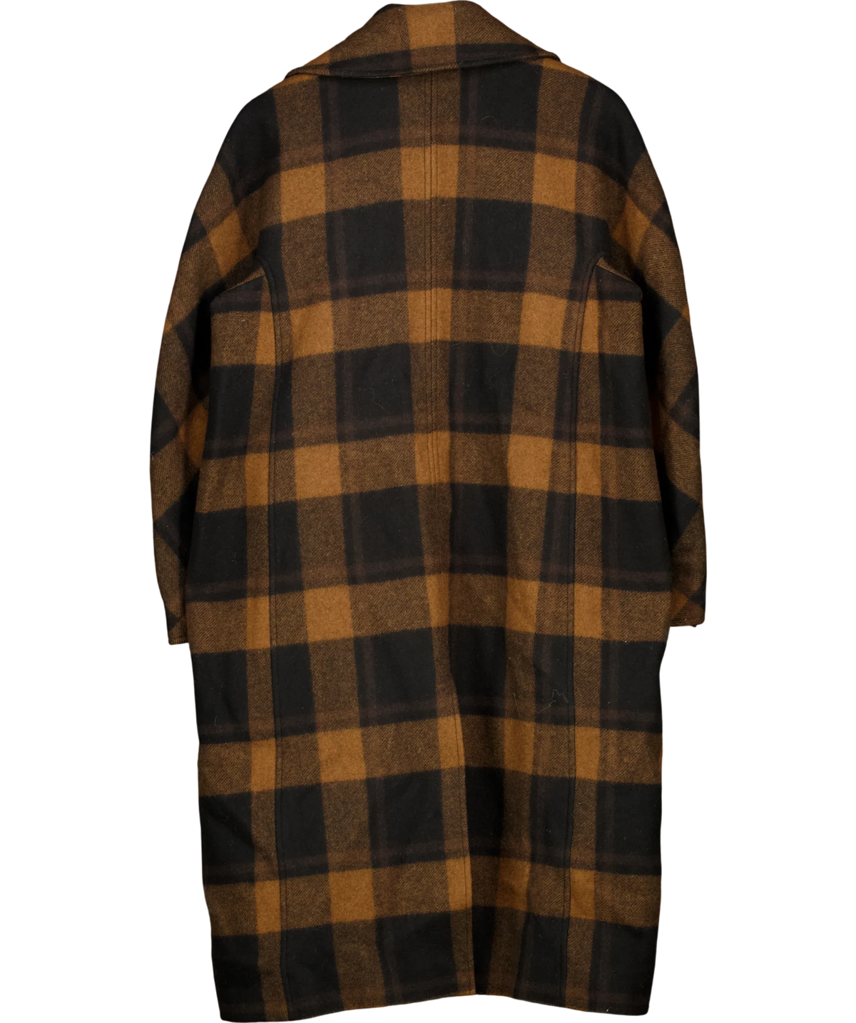 H&M Brown Oversized Wool-Blend Coat, size UK 10 — back