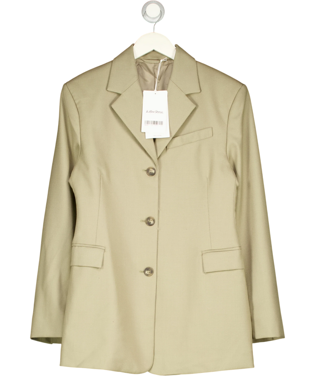 & OTHER STORIES Green Tapered Blazer, size UK 8 — front