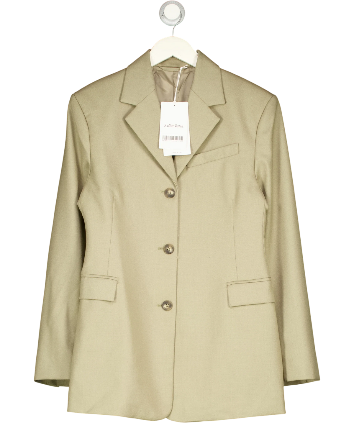 & OTHER STORIES Green Tapered Blazer, size UK 8 — front