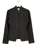 PRETTY LAVISH Black Hollyn Knot Detail Long Sleeve Jacket / Hollyn Knot Stretch-Woven Jacket, size UK 8 — front