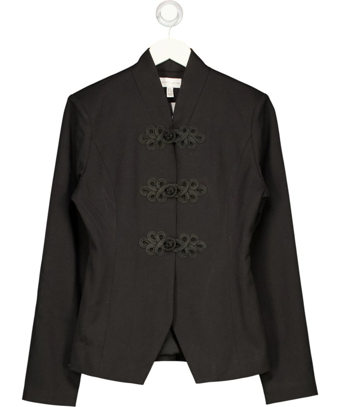 Pretty Lavish Hollyn Knot Detail Long Sleeve Jacket Black UK 8