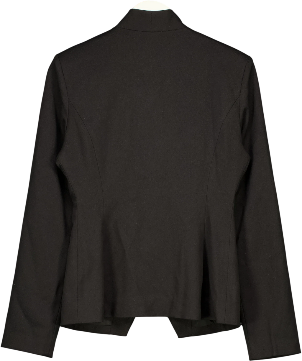 PRETTY LAVISH Black Hollyn Knot Detail Long Sleeve Jacket / Hollyn Knot Stretch-Woven Jacket, size UK 8 — back