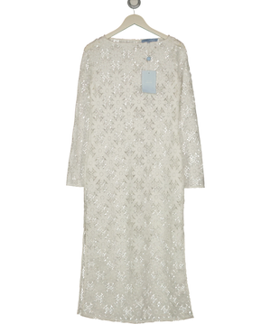 Hill House The Eliza Dress White Midi UK XS