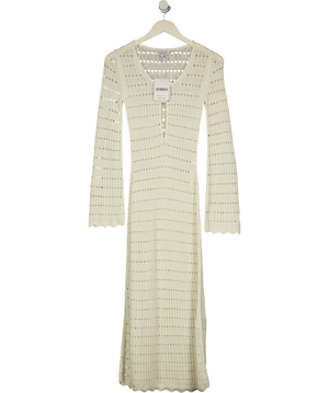 & Other Stories Cream Open Knit Midi Dress XS