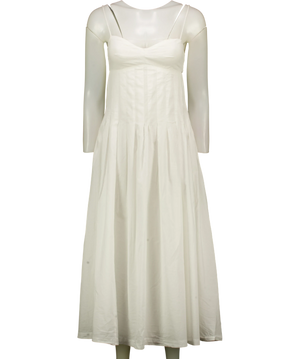 HM White Pleated Midi Dress UK S