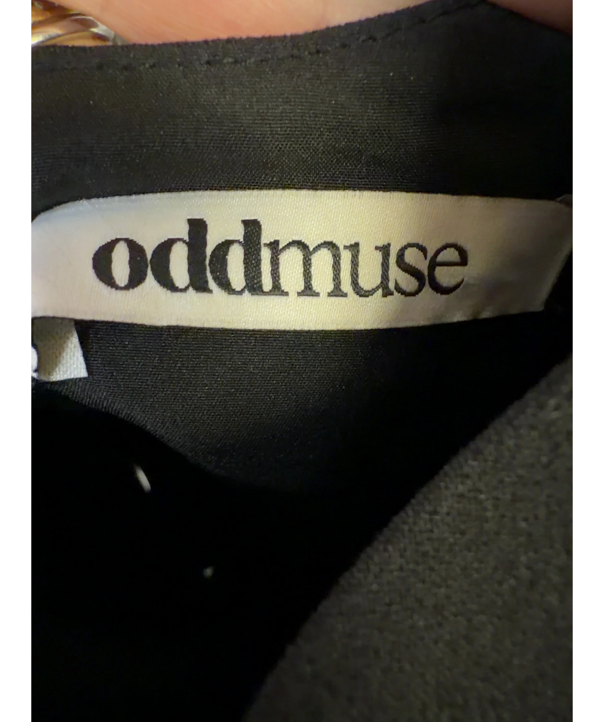 ODD MUSE Black halter pleated mini dress, size UK XXS — detail