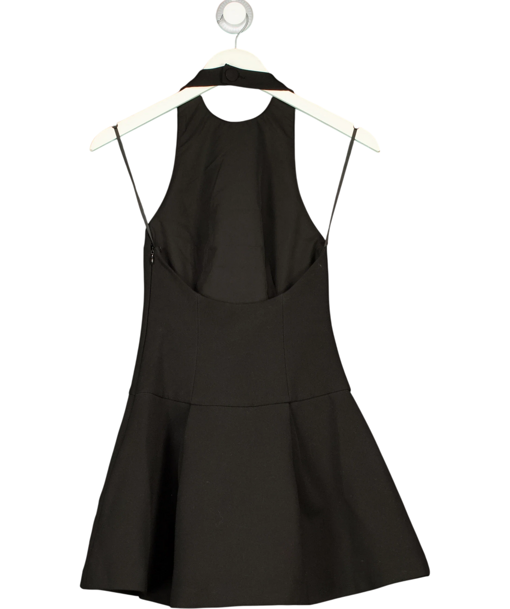 ODD MUSE Black halter pleated mini dress, size UK XXS — back