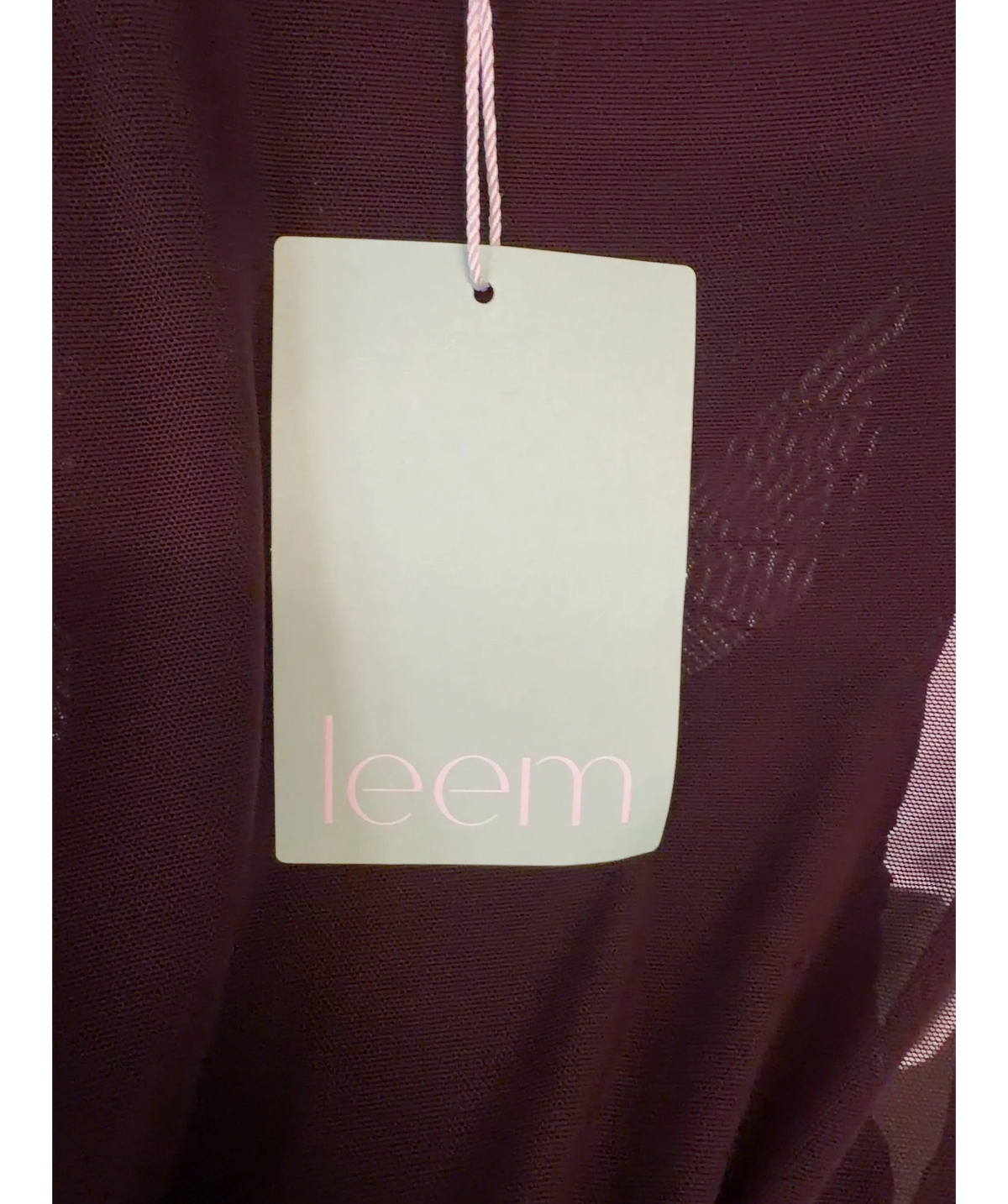 Leem burgundy FIT AND FLARE CAPE DRESS, size UK 8 — detail
