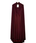 Leem burgundy FIT AND FLARE CAPE DRESS, size UK 8 — front