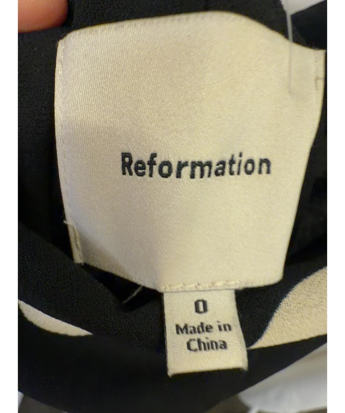 Reformation Black Fredo Midi Dress, size UK 4 — care label