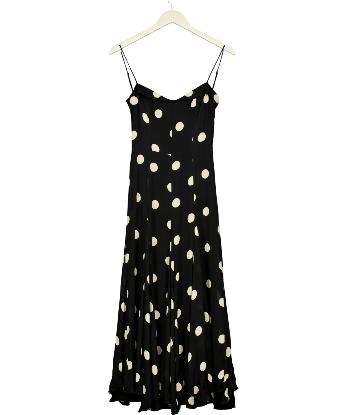 Reformation Black Fredo Midi Dress, size UK 4 — front