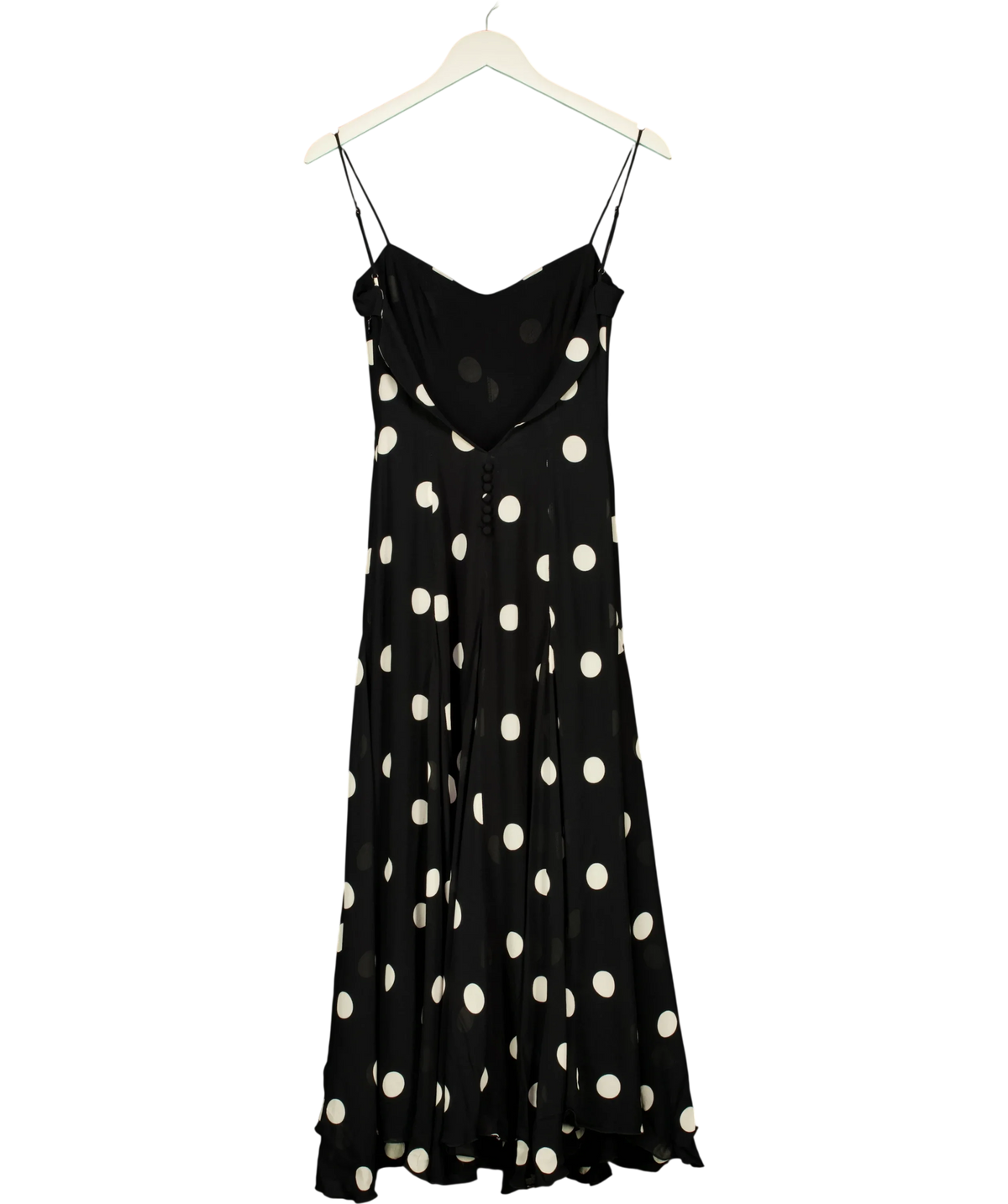 Reformation Black Fredo Midi Dress, size UK 4 — back