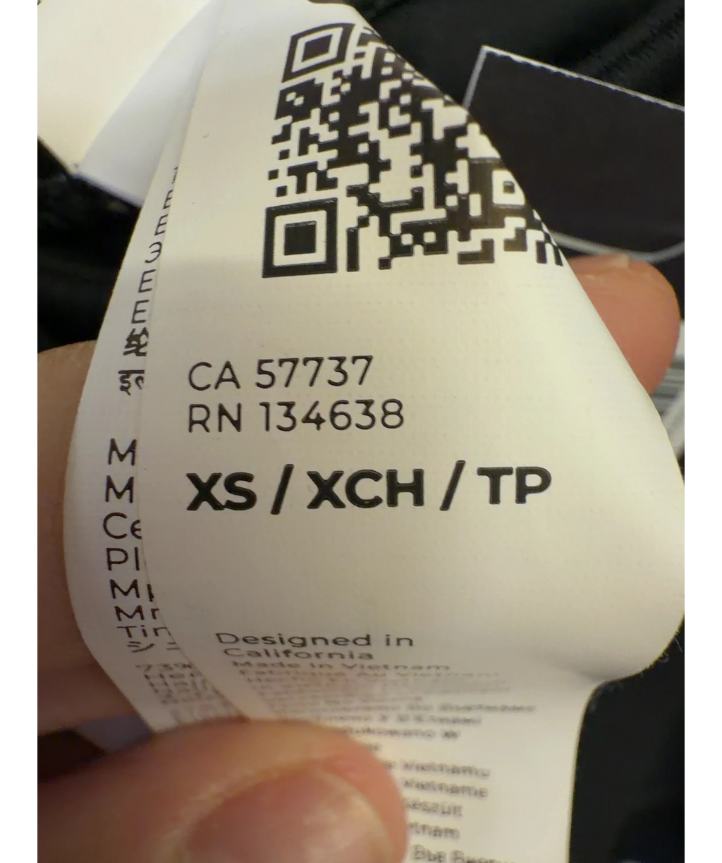 Fabletics Black Colour, size UK XS — fabric detail