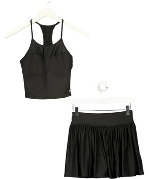 Fabletics Black Crop Top And Skirt Co-ord UK XS