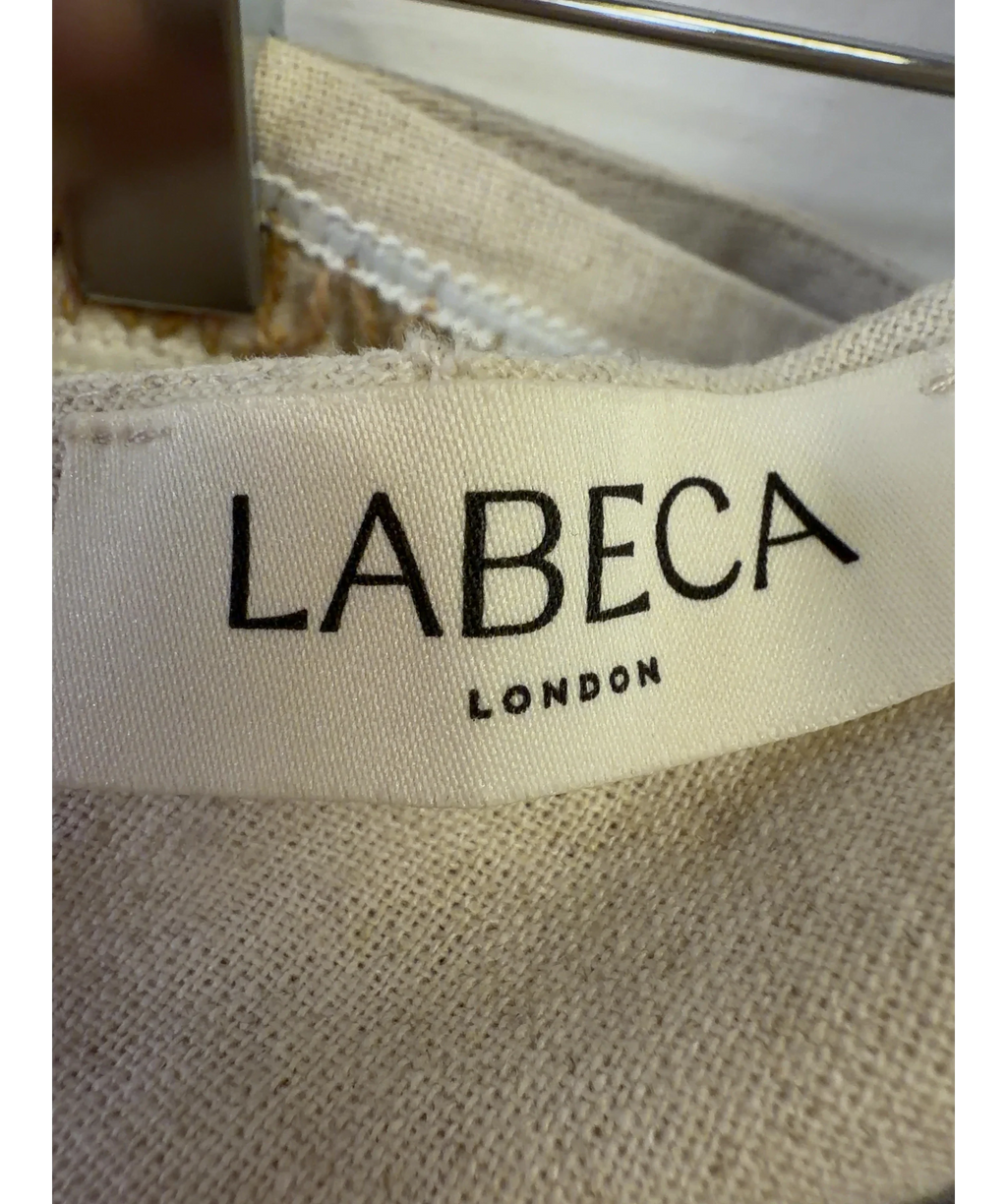 Labeca Beige Sahara Cotton One Shoulder Top and Sahara Cotton Pants, size UK S — detail