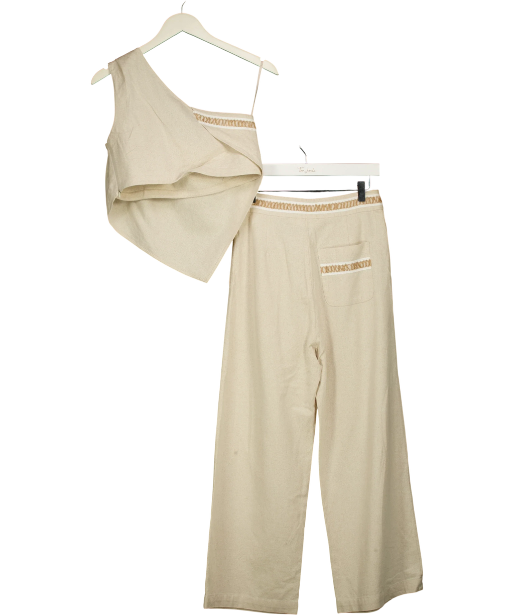 Labeca Beige Sahara Cotton One Shoulder Top and Sahara Cotton Pants, size UK S — back