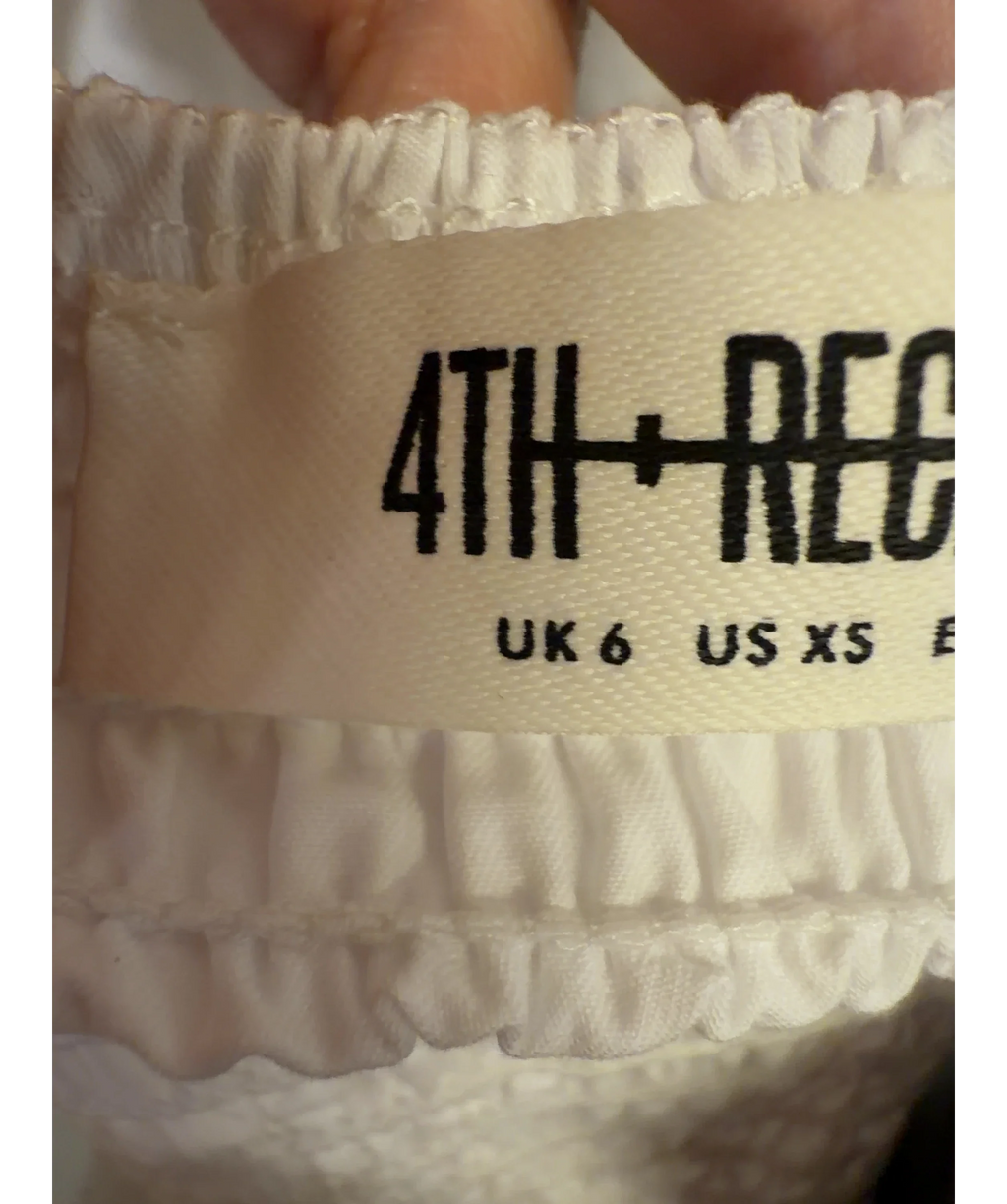 4th & Reckless White Colour, size UK 6 — care label