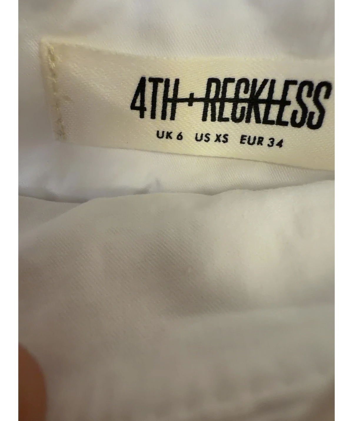4th & Reckless White Colour, size UK 6 — fabric detail