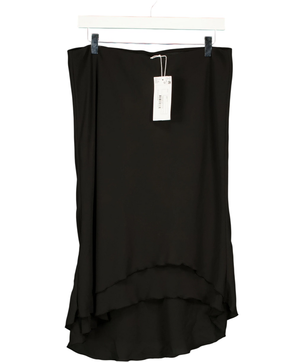 Weekday Black Long Asymmetric Drape Skirt, size UK M — front