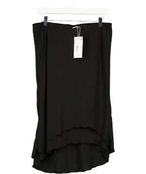 Weekday Long Asymmetric Drape Skirt Black UK M