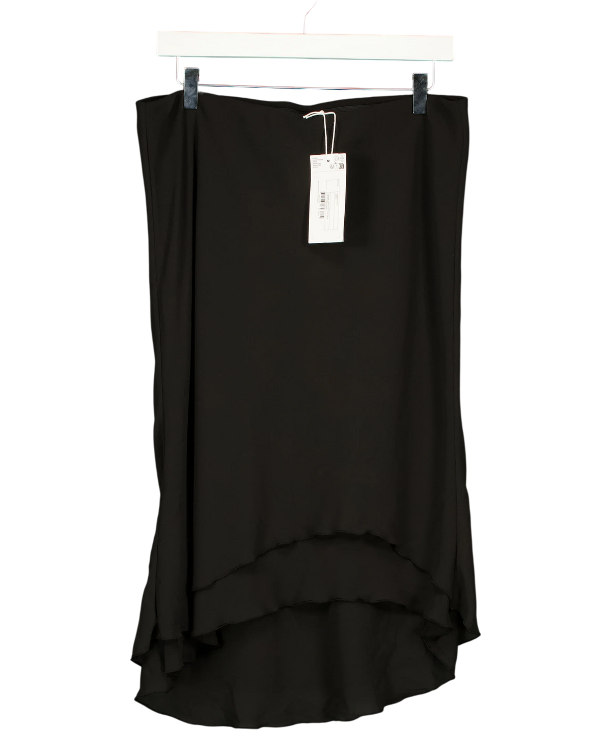 Weekday Black Long Asymmetric Drape Skirt, size UK M — front