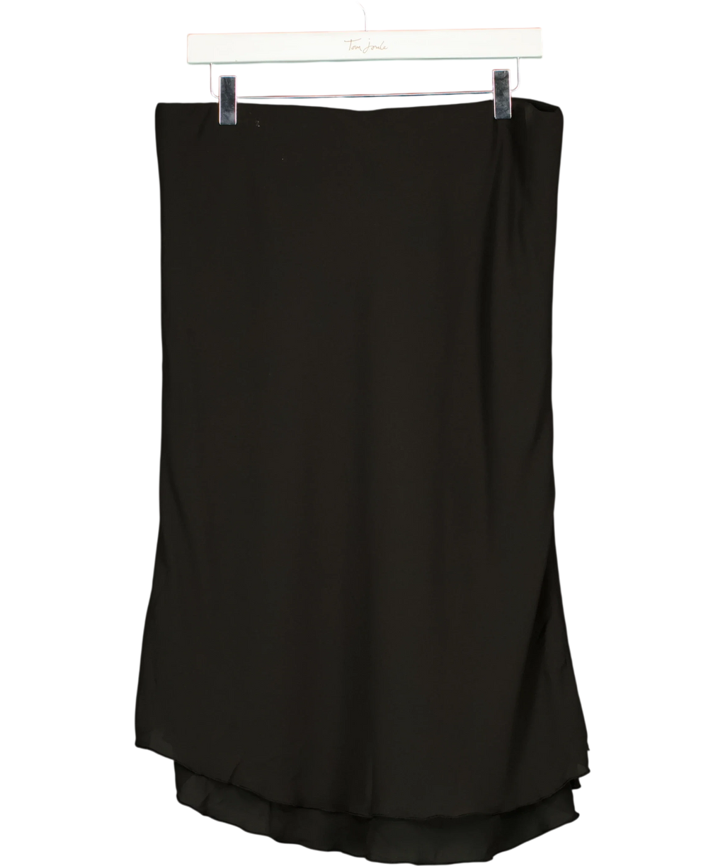 Weekday Black Long Asymmetric Drape Skirt, size UK M — back