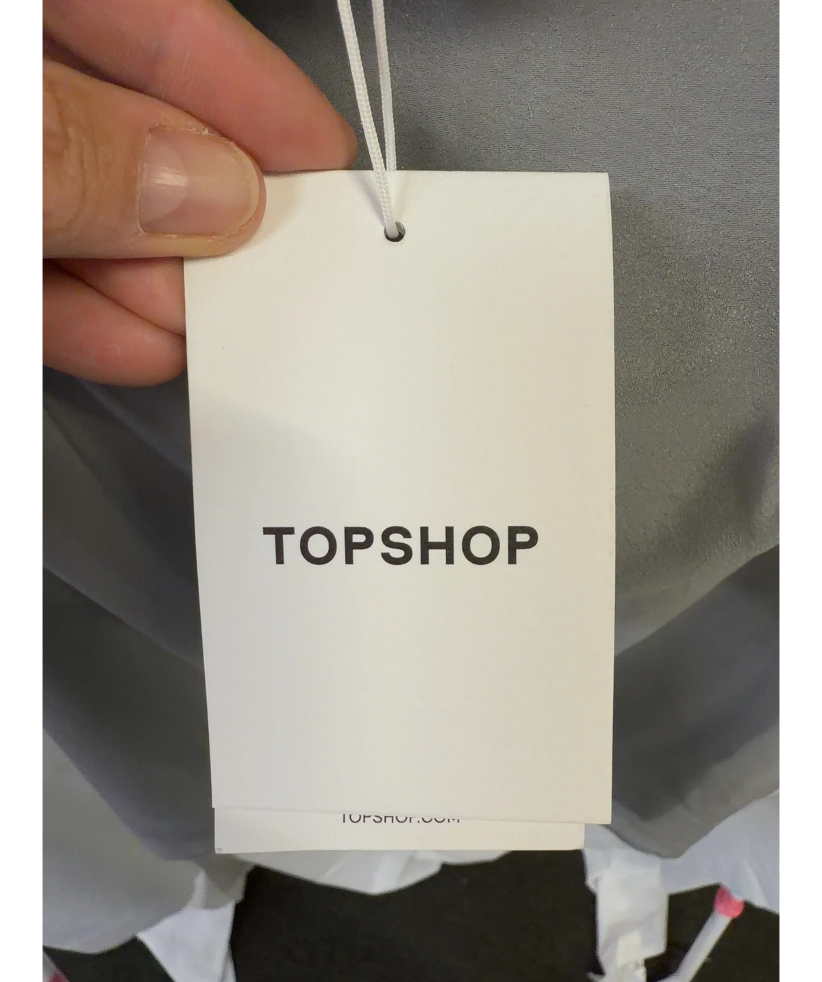 TOPSHOP Grey Organza 90s Length Skirt, size UK 8 — detail