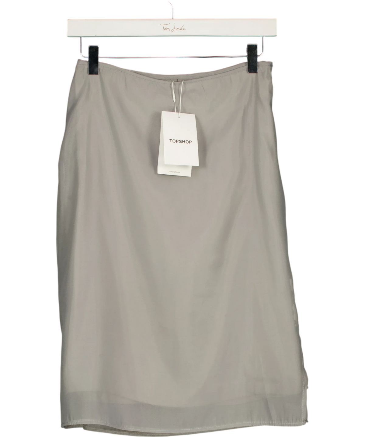 TOPSHOP Grey Organza 90s Length Skirt, size UK 8 — front
