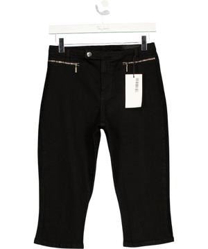 Zara Black Zipper Capri Trousers UK 8