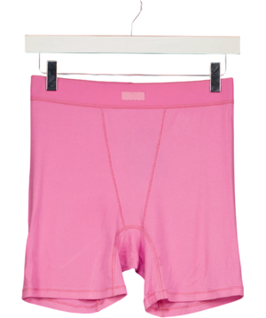 SKIMS Ribbed Pink Soft Lounge Boxer Shorts UK M