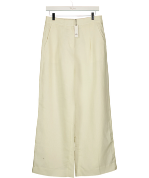 Banana Republic Lena Wide-Leg Linen-Blend Trousres Cream UK 8