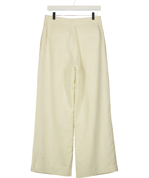 banana republic Cream Lena Wide-Leg Linen-Blend Trousres, size UK 8 — back