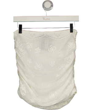 Noughts & Kisses Lace Knit Mini Skirt Co-Ord White UK S