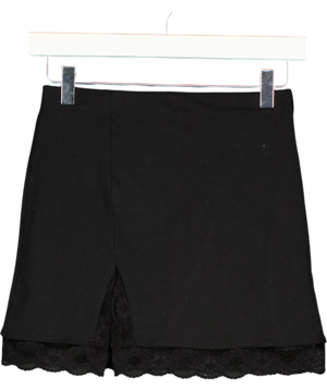 ASOS Mini Skirt With Side Split With Lace In Black UK XS