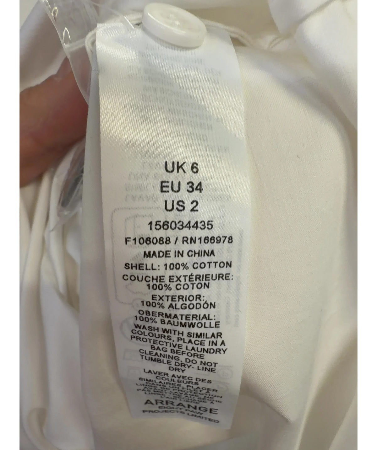 ARRANGE White Colour, size UK 6 — label